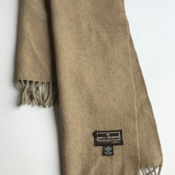 Paco Rabanne solid beige unisex 70% cashmere & 30% wool made in Canada 🇨🇦 - Picture 2 of 7